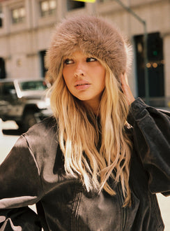 Nephele Fluffy Headband Taupe