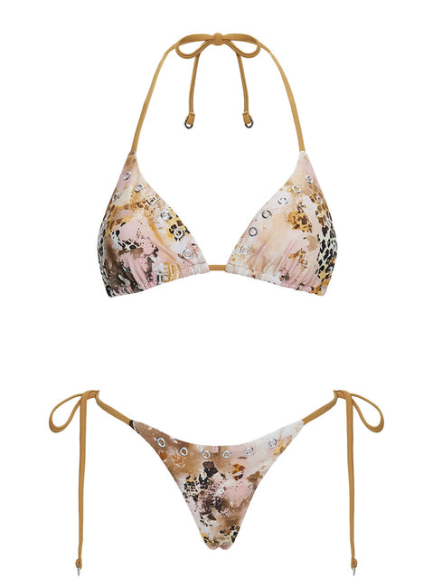 Noxie Triangle Bikini Top Leopard Multi