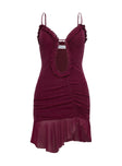 product Princess Polly One Dance Asymmetrical Mini Dress Plum Sweetheart Neckline 