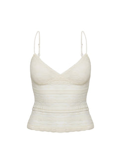 product Princess Polly Orabela Lace Top Cream Sleeveless V-Neck 