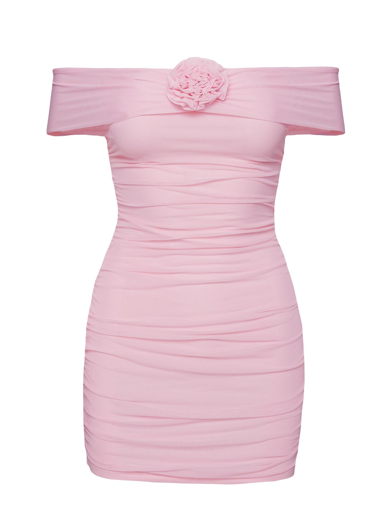 product Princess Polly Penrose Off The Shoulder Mini Dress Pink Straight Neck 