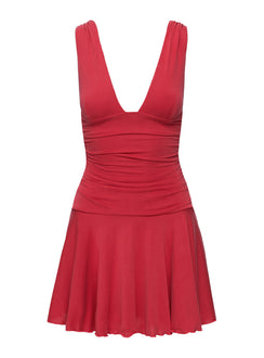 Poseur Plunge Mini Dress Red Plunger 