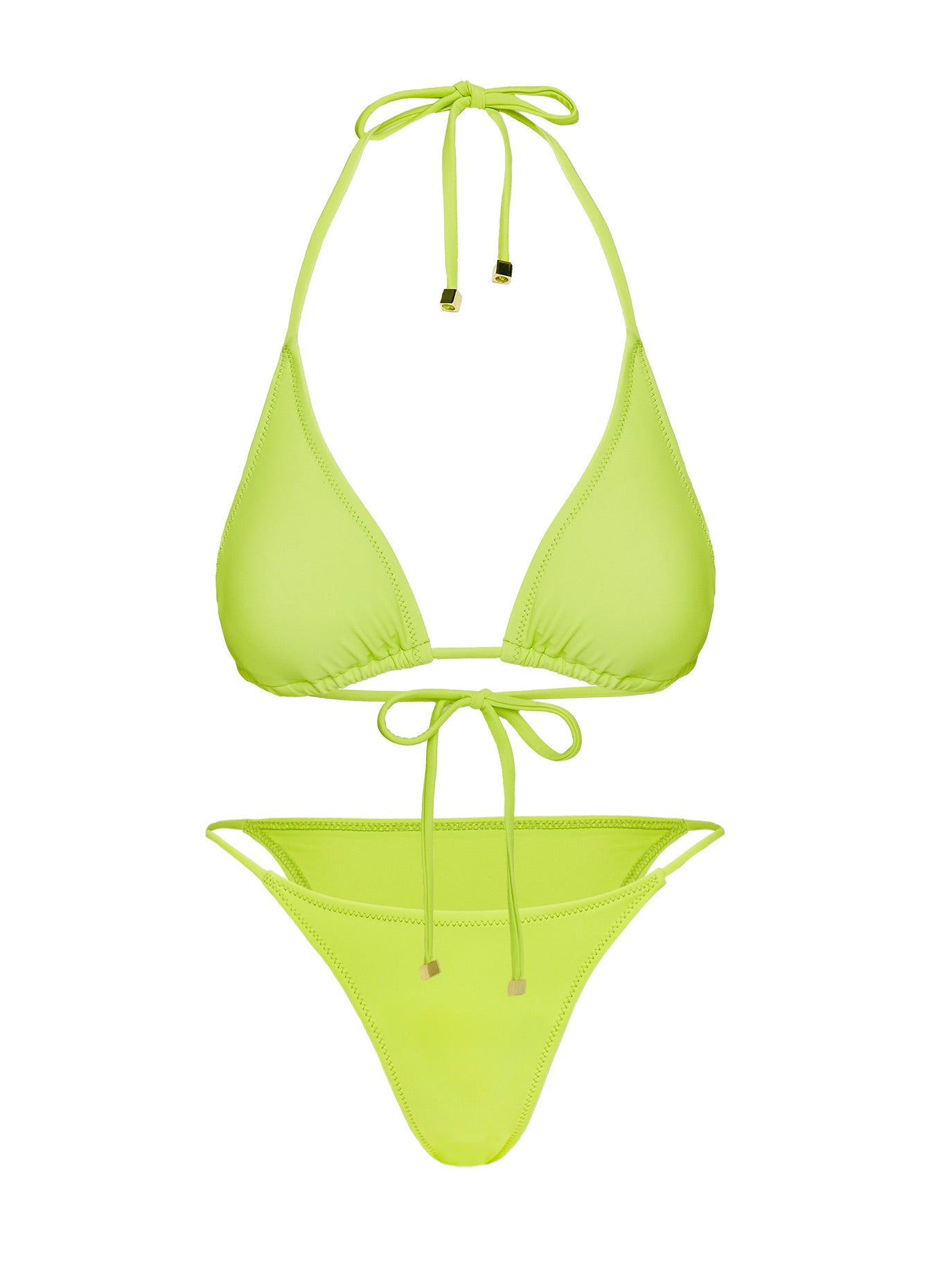 Palm Trees Triangle Bikini Top Green