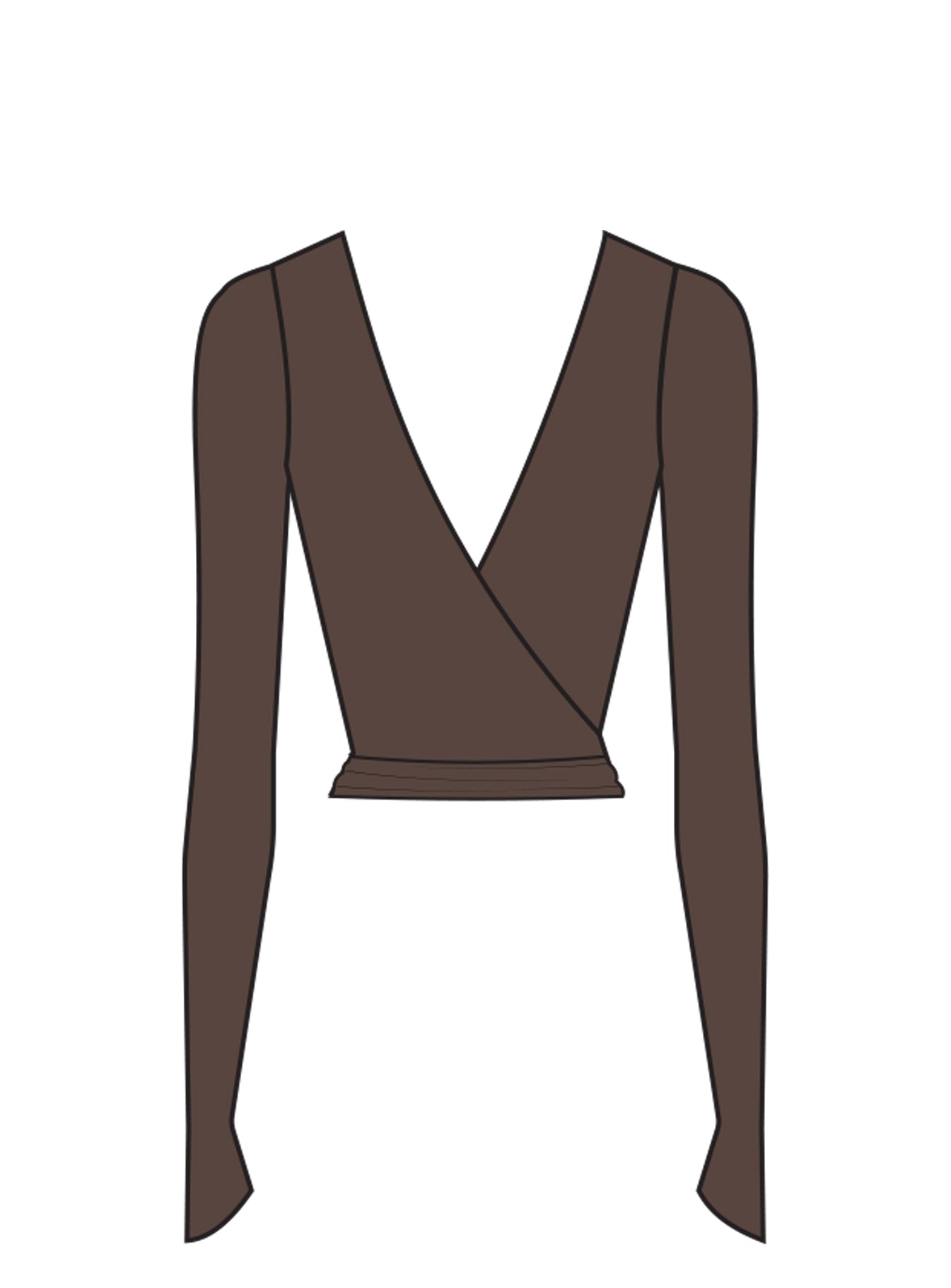 Pirouette Active Wrap Top Brown