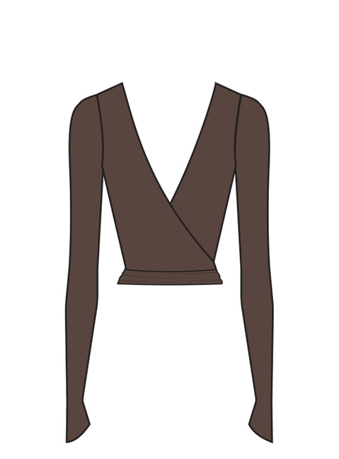 Pirouette Active Wrap Top Brown