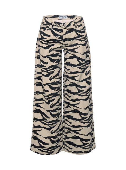 side view of model wearing Princess Polly Ramos Low Rise Jeans Tiger Low Rise Jeans 