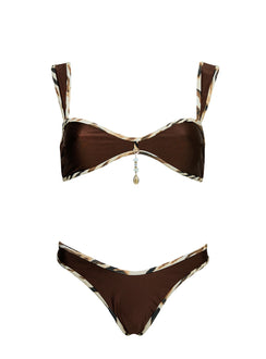 Romola Cheeky Bikini Bottom Brown Multi