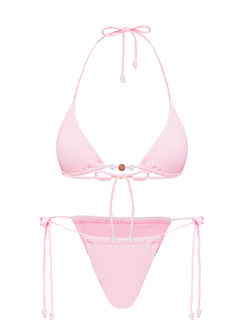 Saide Triangle Bikini Top Pink Stripe