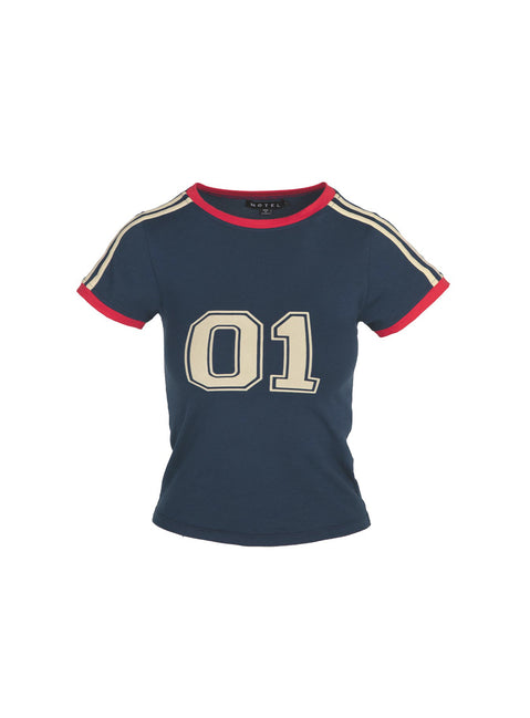 product Princess Polly Short Sleeves Crew Neck  Salda Tee Navy