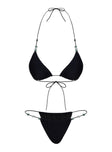 Saltwater Bead Detail Bikini Top Black