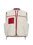 Senna Sherling Vest Jacket Cream / Red