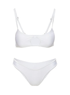 Disco Girl High Cut Bikini Bottom White