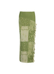 Sharifa Patchwork Maxi Skirt Green Princess Polly  Knee 