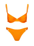 Shine High Cut Cheeky Bikini Bottoms Orange