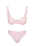 Ellie High Cut Shine Bikini Bottoms Pink