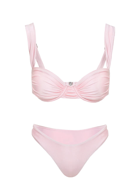 Siella Underwire Shine Bikini Top Pink