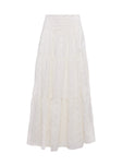 Silver Soul Embroidered Maxi Skirt Cream