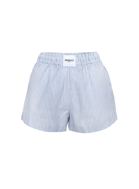 product Princess Polly Sincar Boxer Shorts Blue / White Stripe High Waisted Shorts 