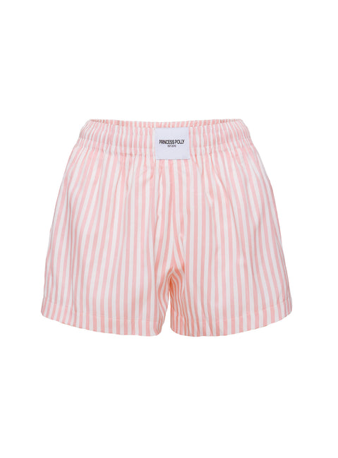 product Princess Polly Sincar Boxer Shorts Pink / White Stripe High Waisted Shorts 