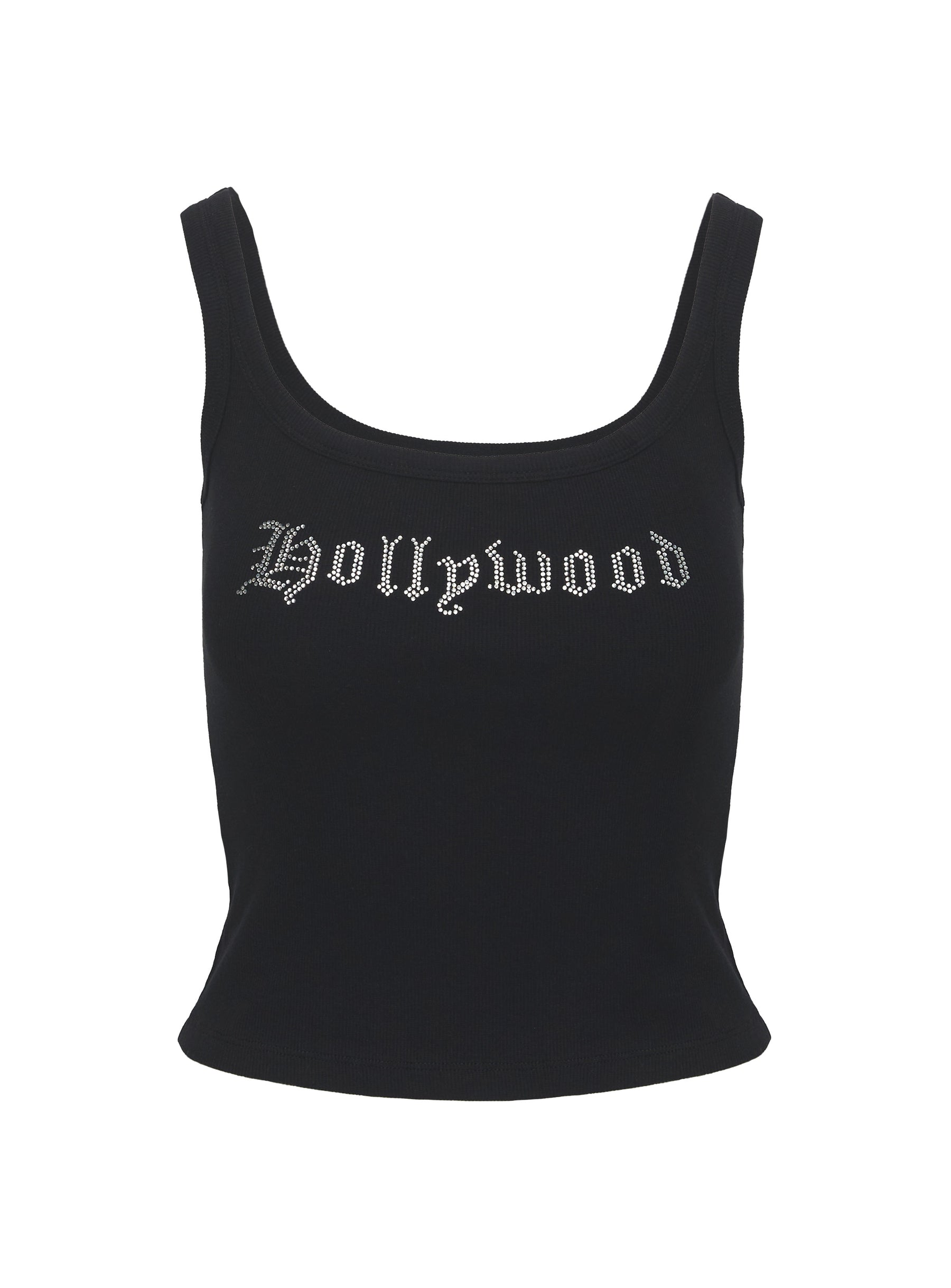 side view of model wearing Princess Polly So Famous Top Black Sleeveless Scoop Neck 