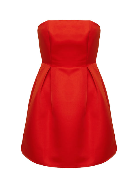 product Princess Polly Spader Corset Mini Dress Red Straight Neck 