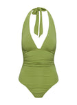 Speakeasy Plunge Neck Bodysuit Green