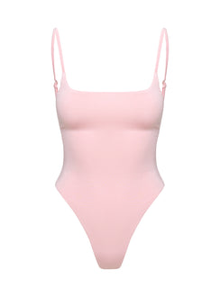 back view of model wearing Princess Polly Sweet Life Bodysuit Pink Sleeveless 