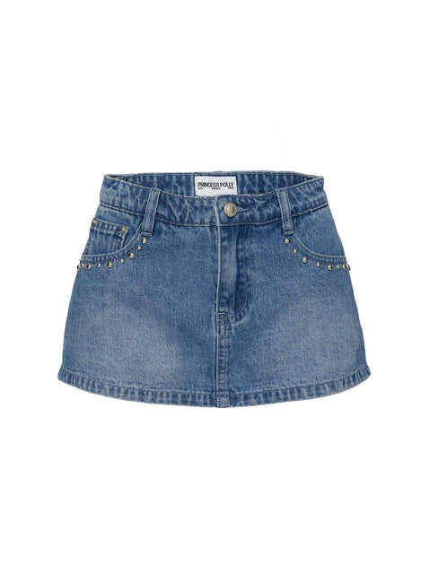 product Princess Polly Symphony Denim Skort Mid Wash High Waisted Shorts 