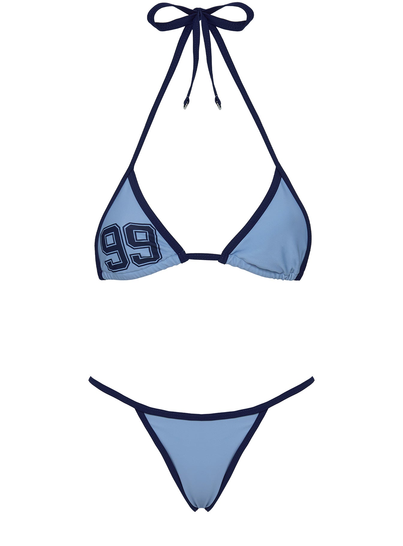 Sandbar Triangle Bikini Top Blue