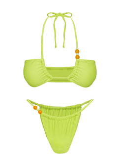 Seashore Ruched Bikini Bottoms Green