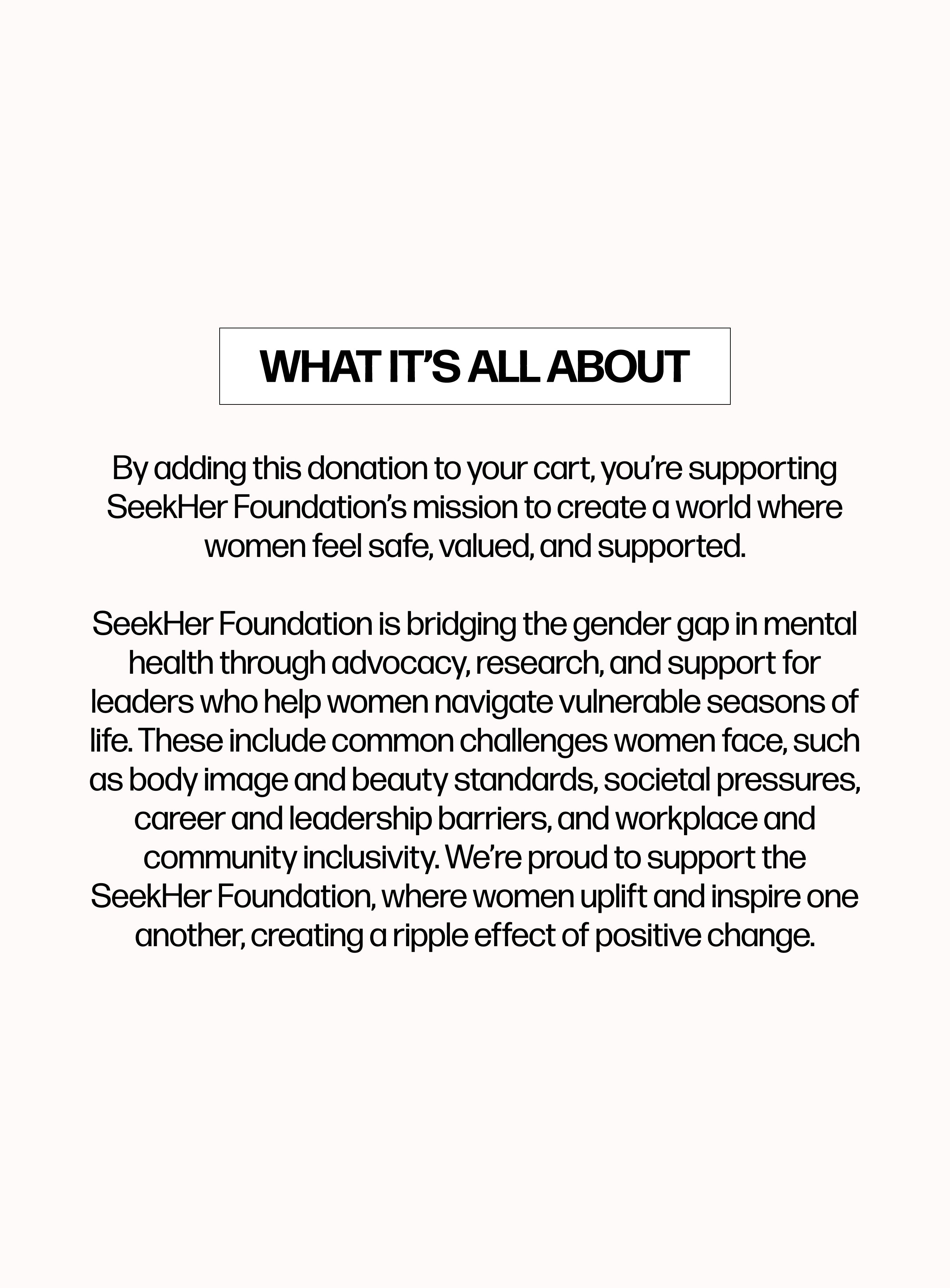 Donate $1 USD to Support SeekHer Foundation