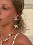 Starfish Drop Earrings Gold