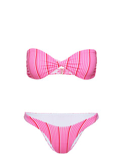 Pink striped bikini bottoms High cut leg, cheeky cut bottoms