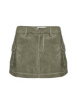 Tanza Faux Leather Mini Skirt Green Mini Skirts 