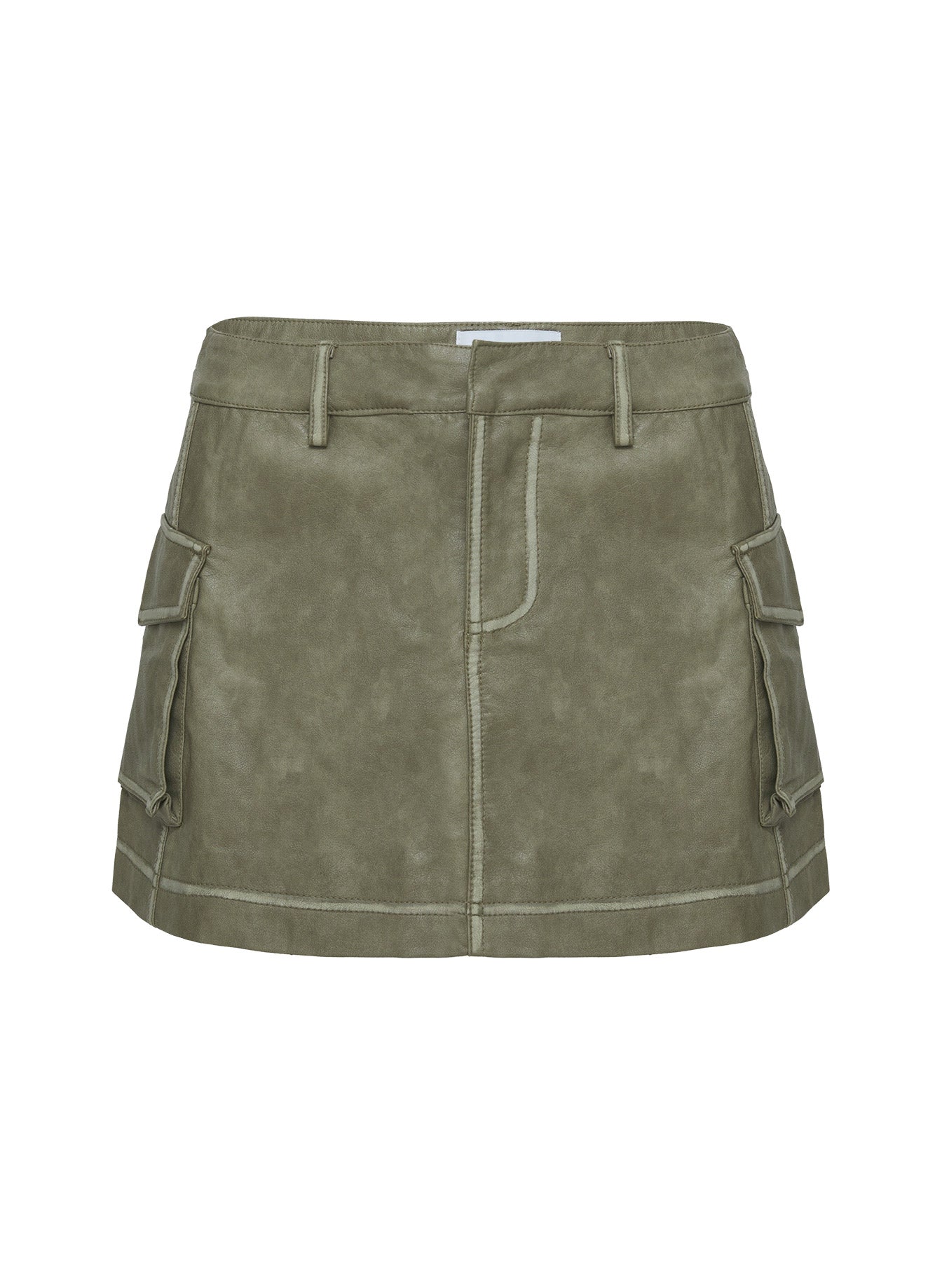 Tanza Faux Leather Mini Skirt Green Mini Skirts 