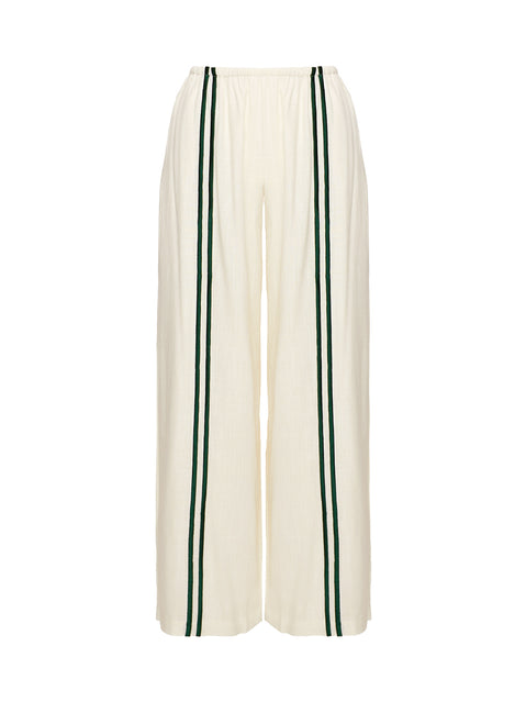 product Princess Polly Telling Lies Pants White / Green Mid Rise 