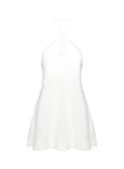 Thomasina Linen Halter Dress White