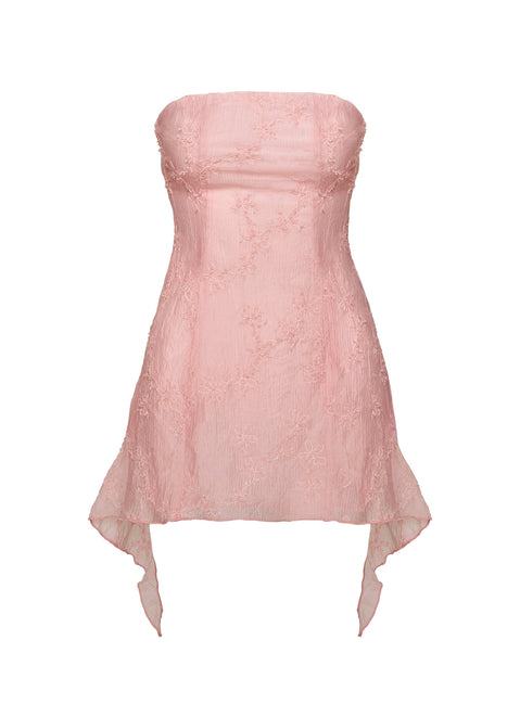Tomika Strapless Mini Dress Pink Petite