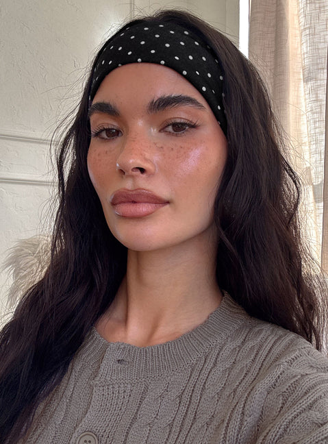 The Juney Headband Black Polka Dot