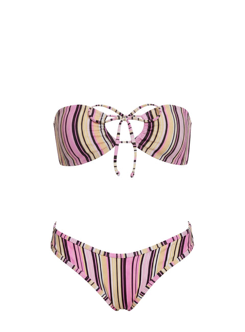 Amiri Contrast High Side Bikini Bottoms Pink / Yellow Stripe
