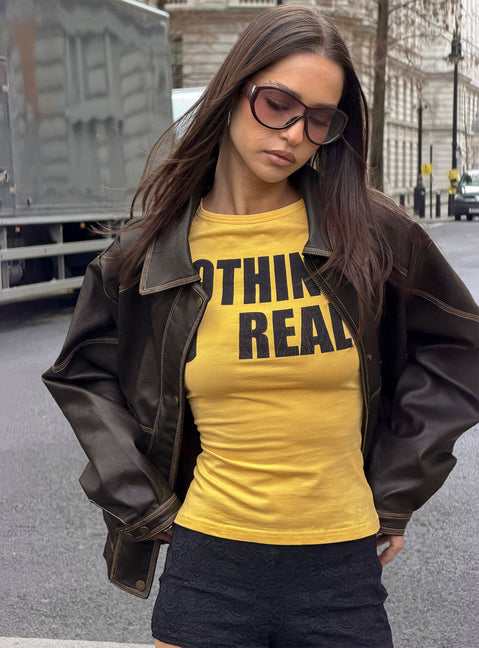 Jaxton Faux Leather Jacket Brown