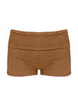 Upgraded Stud Detail Faux Suede Shorts Brown