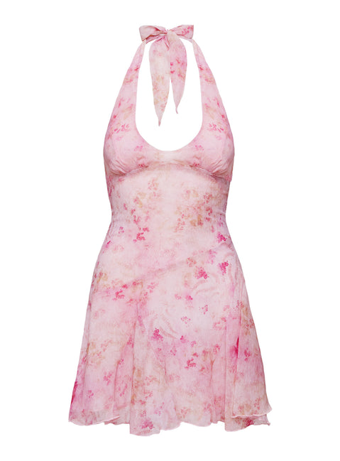 Valorie Halter Mini Dress Pink Petite