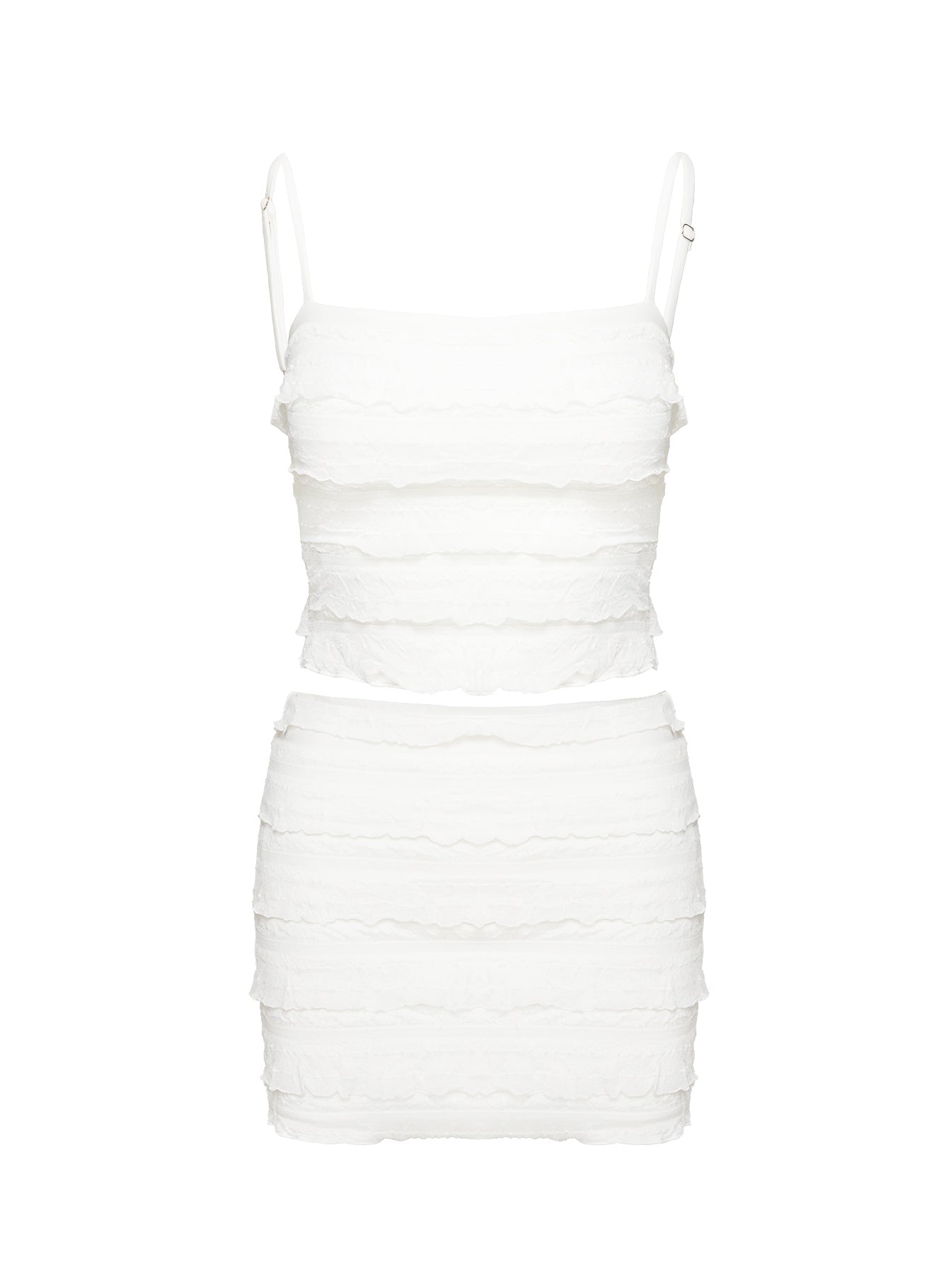 Waylon Ruffle Set White
