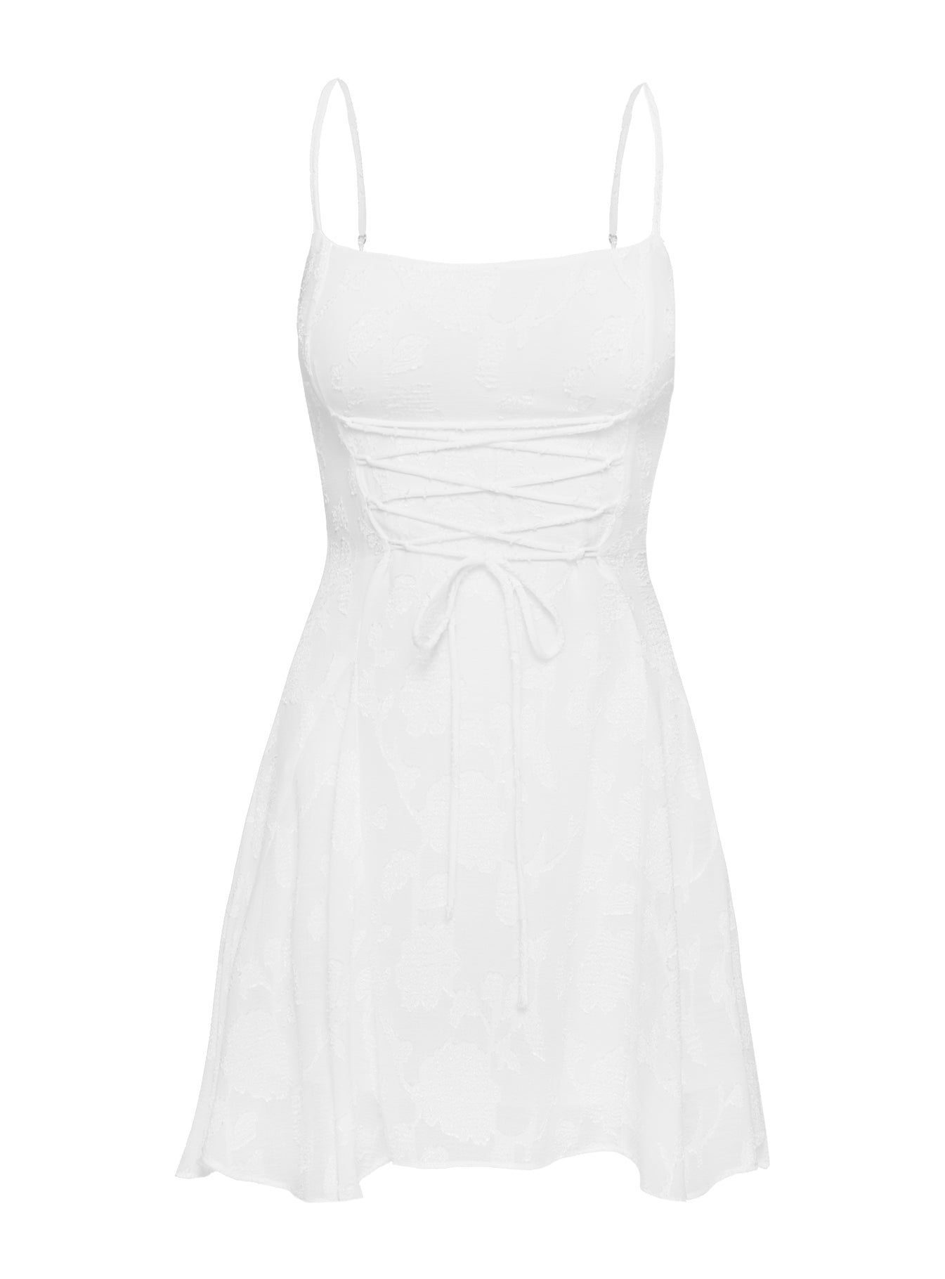 product Princess Polly Wispie Lace Up Mini Dress White Square Neck 