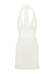 Youthful Spirit Halter Mini Dress Cream