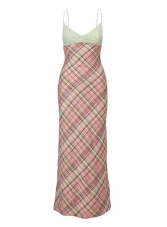 side view of model wearing Princess Polly Zohie Maxi Dress Multi V-Neck 