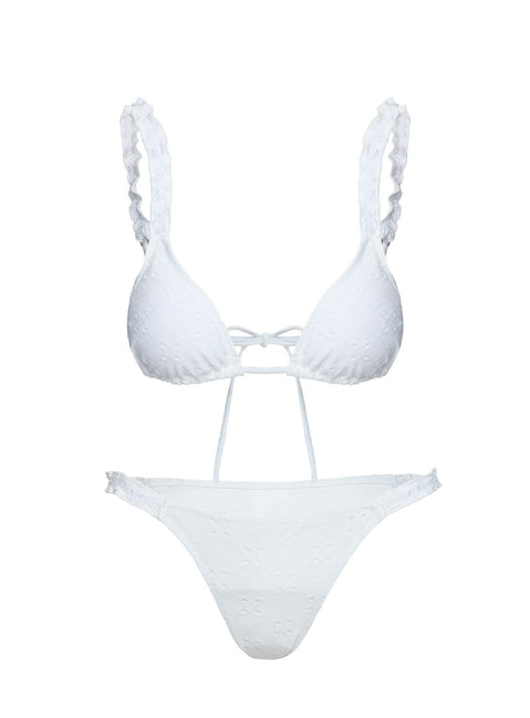 Dazzler Triangle Bikini Top White