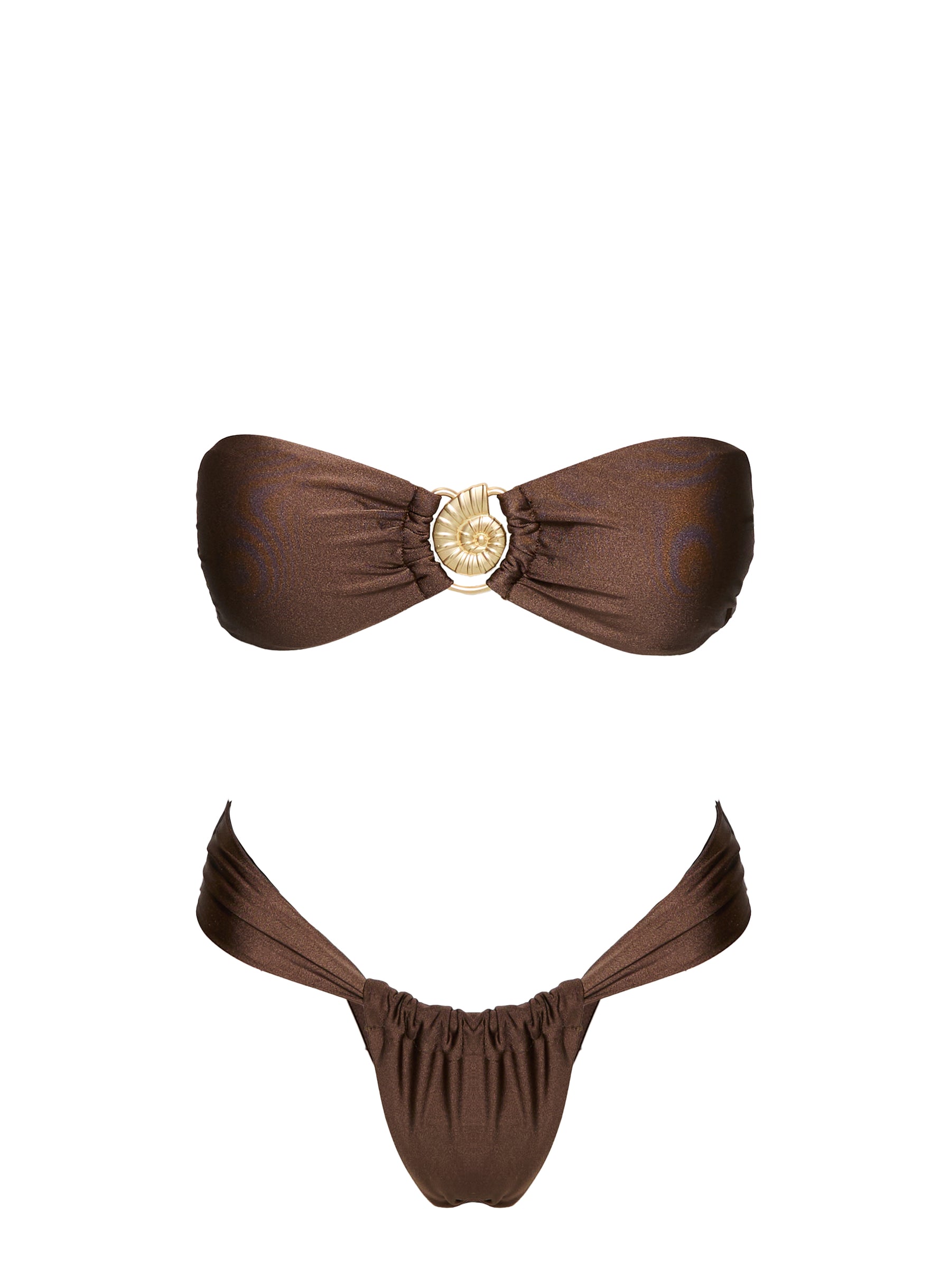 Summer Season Ruched Side Bikini Bottoms Brown