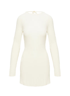Mayok Long Sleeve Mini Dress Cream